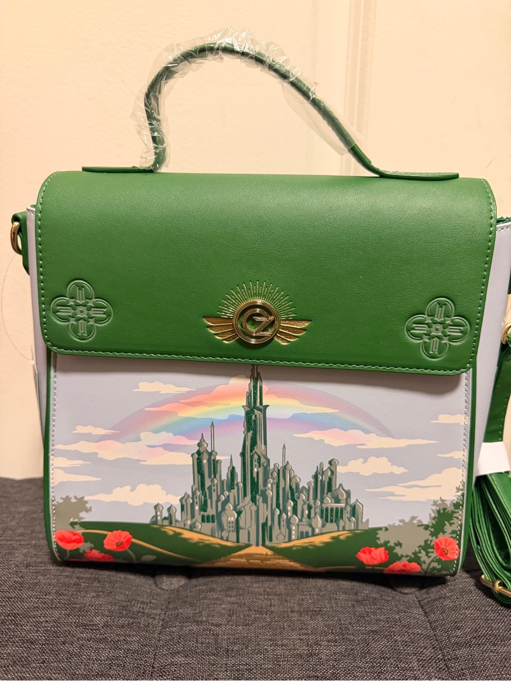 Her Universe Green & Light Blue Fantasy Castle Satchel